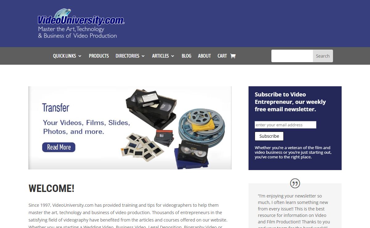 Home Page - VideoUniversity