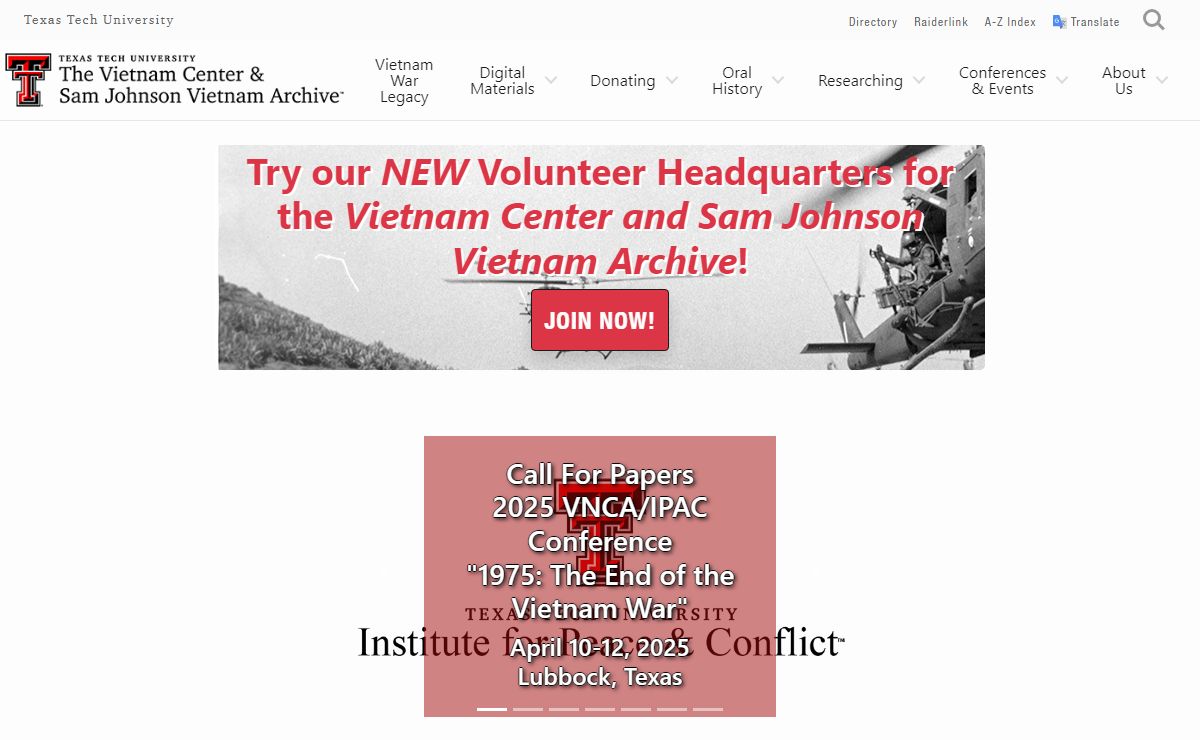 The Vietnam Center and Sam Johnson Vietnam Archive, Texas Tech University