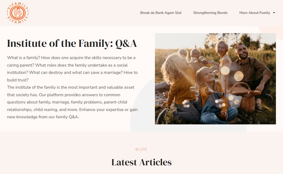 Institute of the Family – Family-Related Questions & Answers