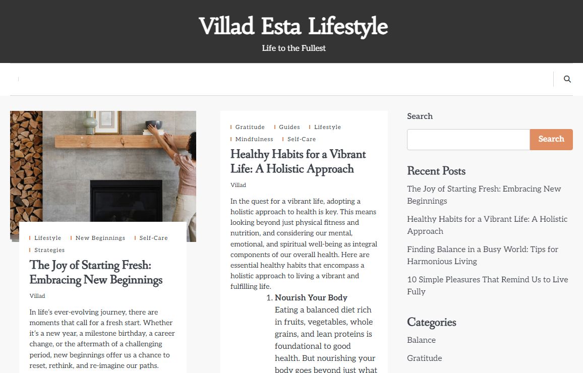 Villad Esta Lifestyle – Life to the Fullest