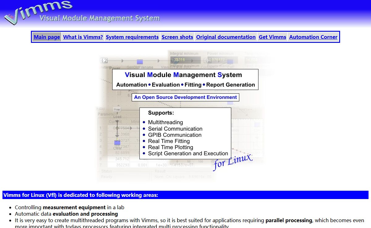 Vimms 2 - The free (open source) development system for measurement and automation with linux