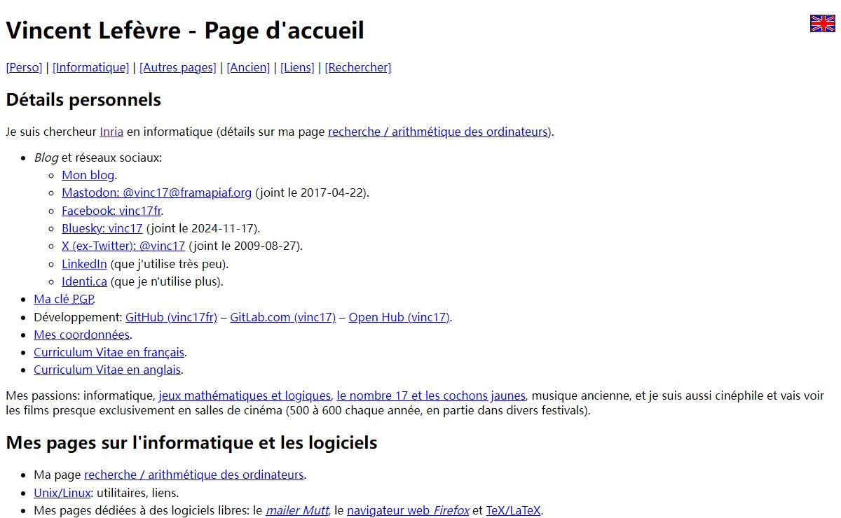 Vincent Lefèvre - Page d'accueil