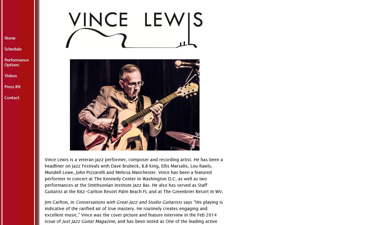 WELCOME TO VINCE LEWIS.COM...!!! Vince Lewis Jazz Guitarist