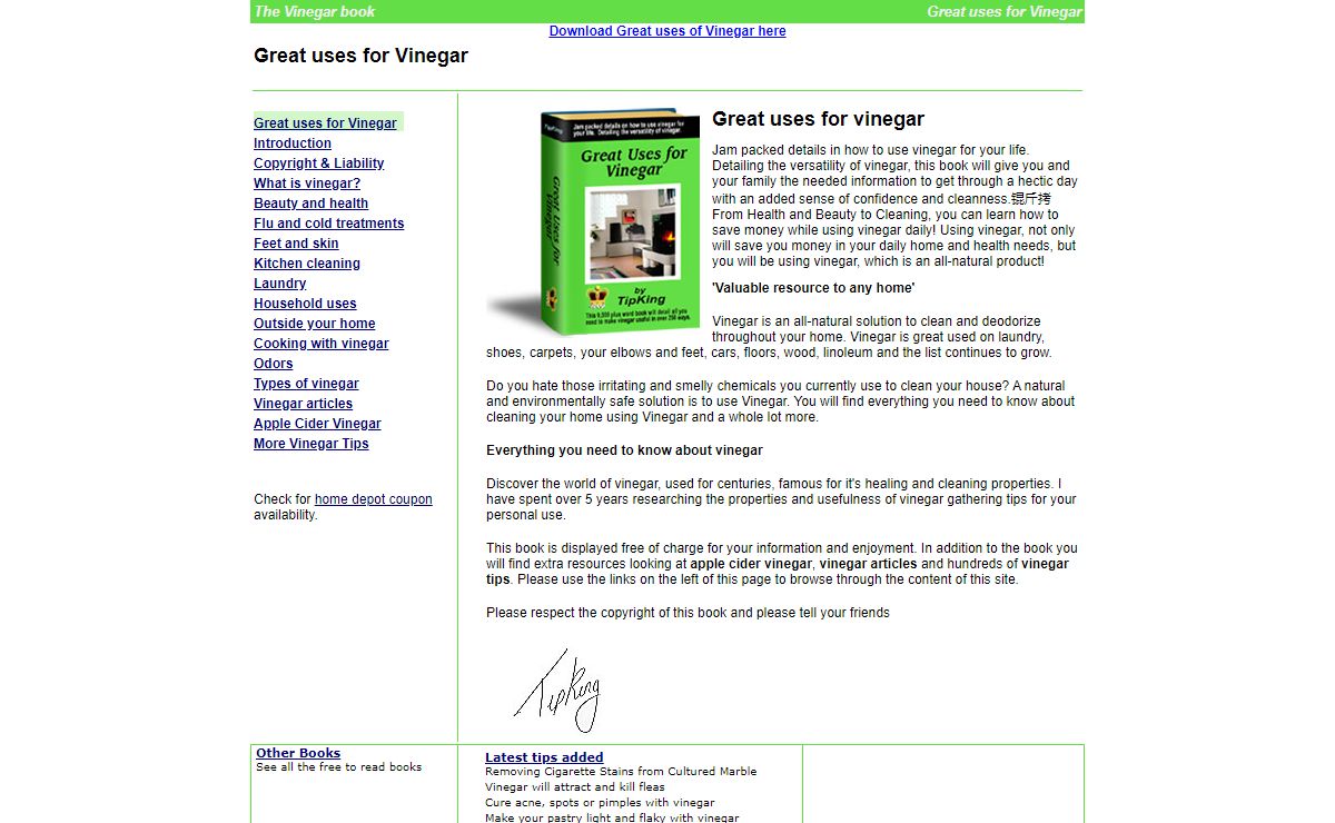 Great uses for Vinegar - The Vinegar Book