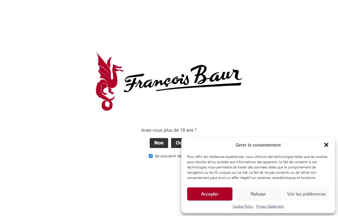 Vérification de l’âge - VINS BAUR
