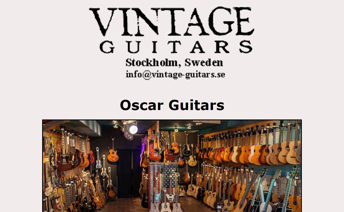 Vintage Guitars, SWEDEN - Instruments for sale.