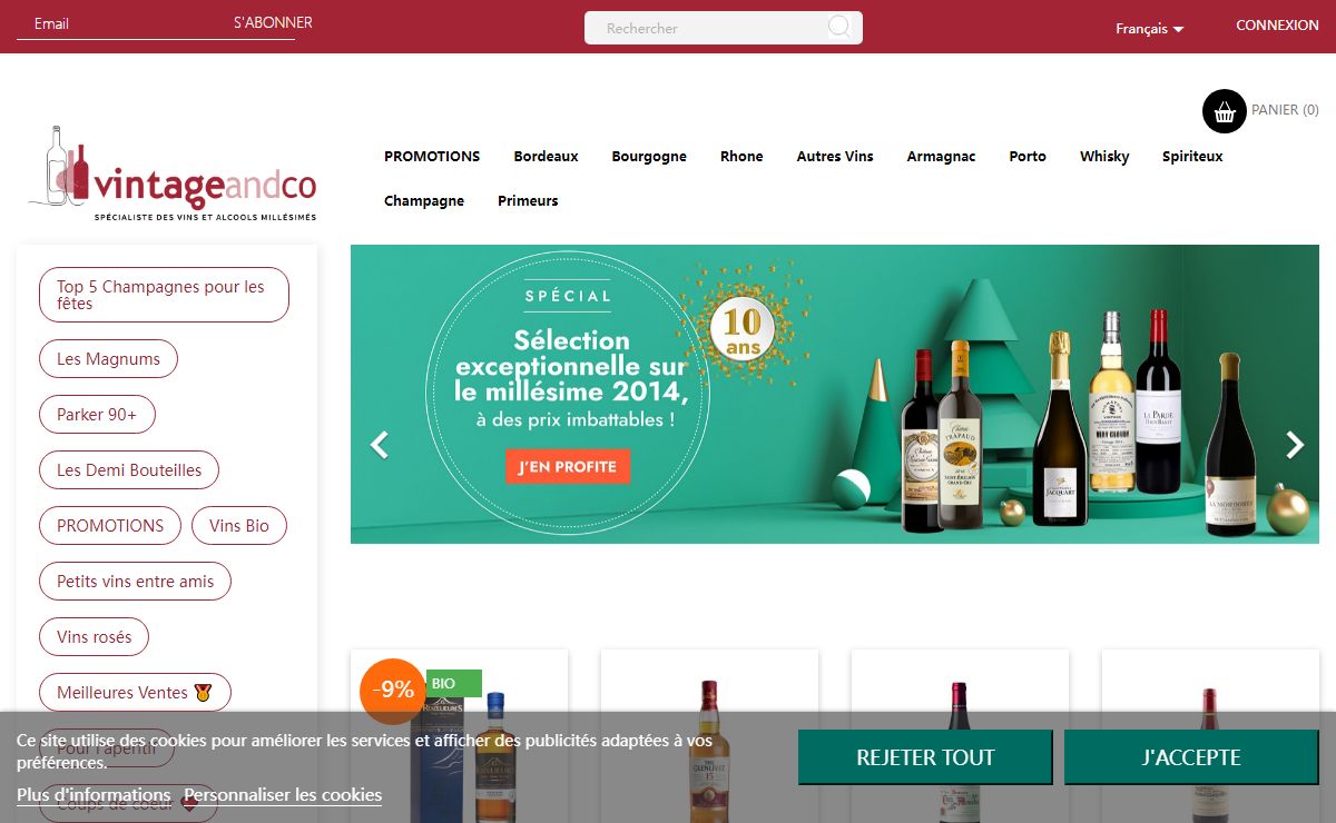 Vintage and Co Caviste en ligne depuis 2001. Vente de Vins, Champagnes et Spiritueux