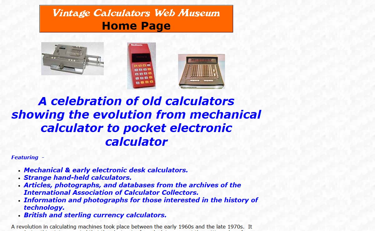 Vintage Calculators Web Museum