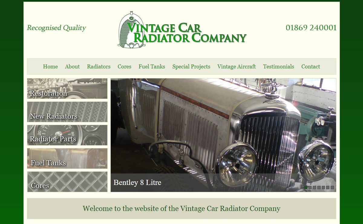 Vintage Car Radiator Company - Welcome to the website of the Vintage Car Radiator Company