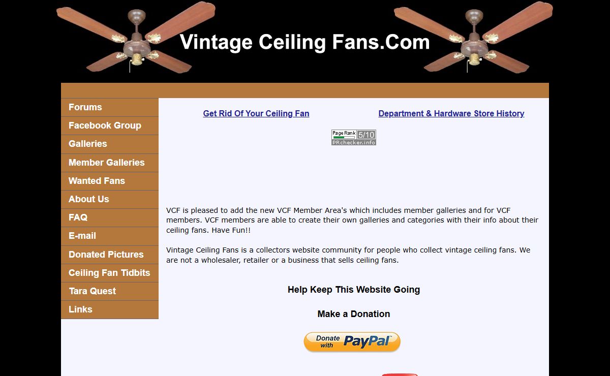 Vintage Ceiling Fans.Com Main