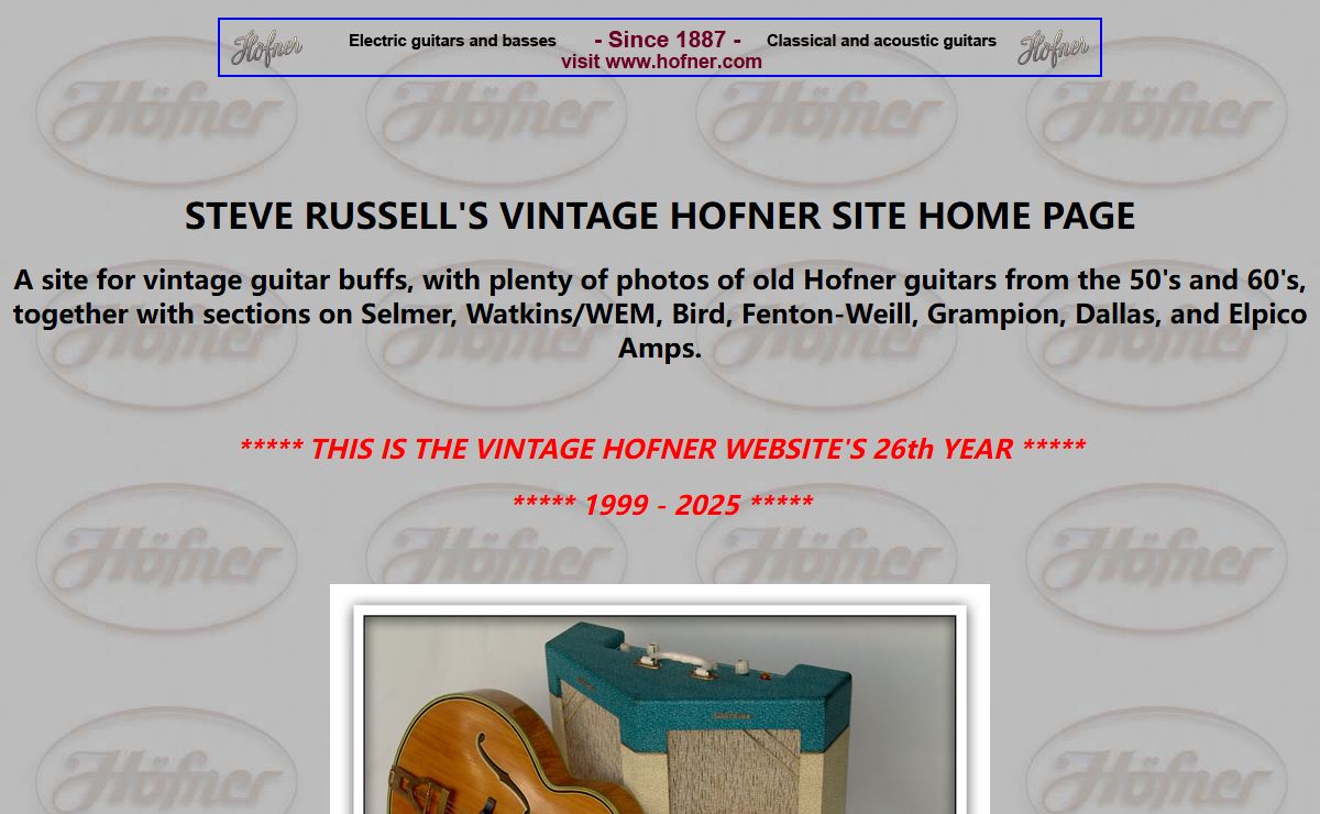Hofner Guitar Miscellany Home Page