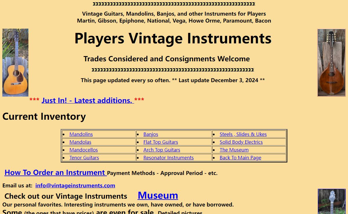 Players Vintage Instruments