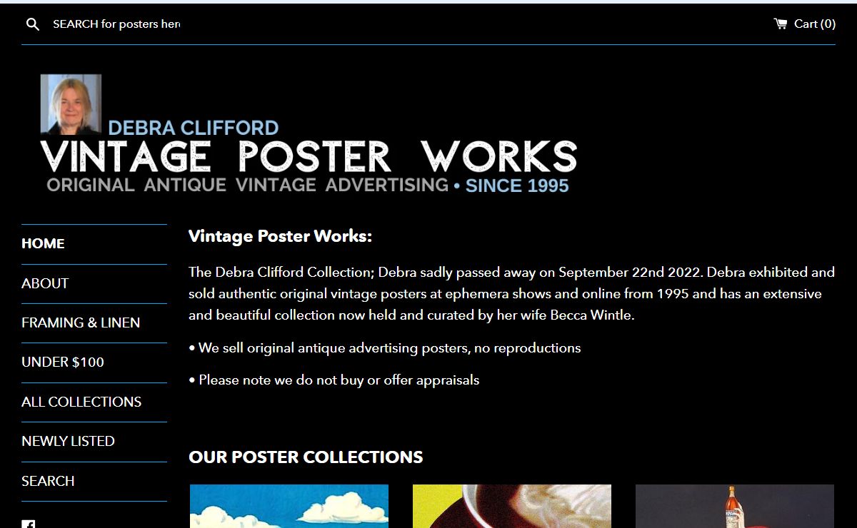 Vintage Poster Works: Debra Clifford: Original Antique Advertising