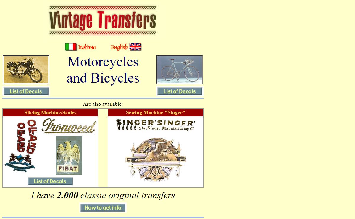 Vintage Transfers for Motorcycles and Bicycles