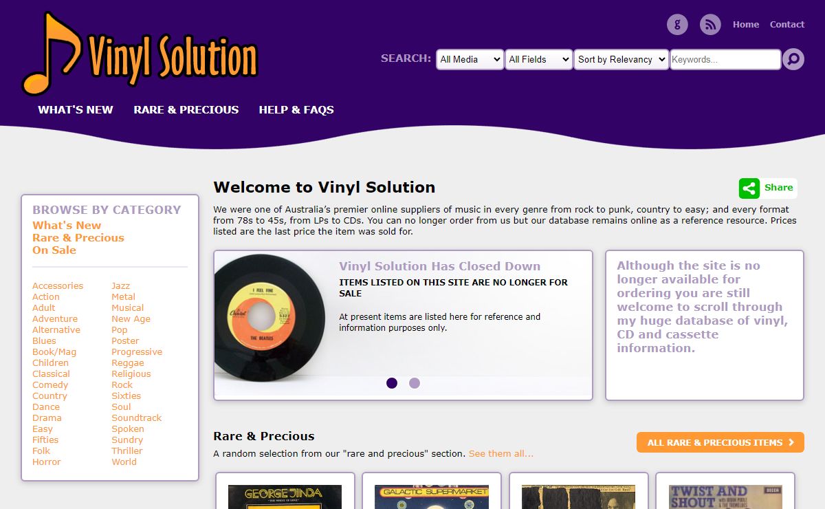 Vinyl Solution - CDs, LP Records, 45s, Rare Collectibles - Vinyl Solution