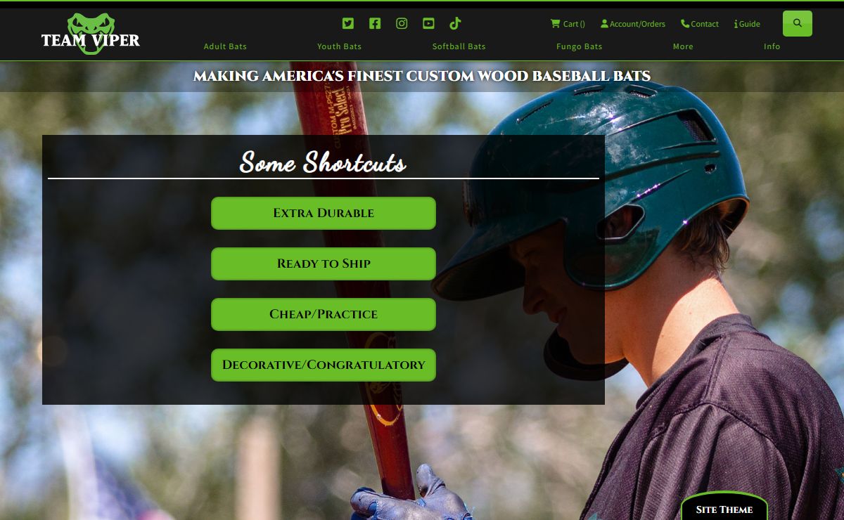 Quality Custom Wood Baseball Bats - Available in Maple, Birch, and Ash