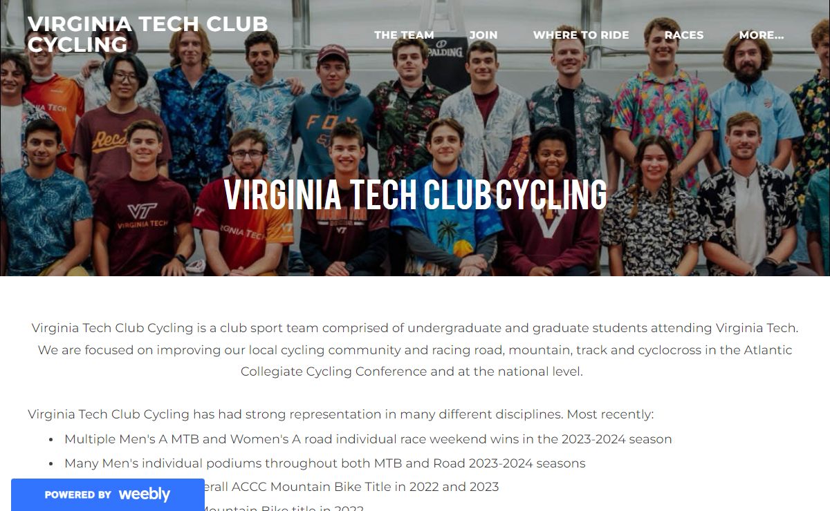 VIRGINIA TECH CLUB CYCLING - Home