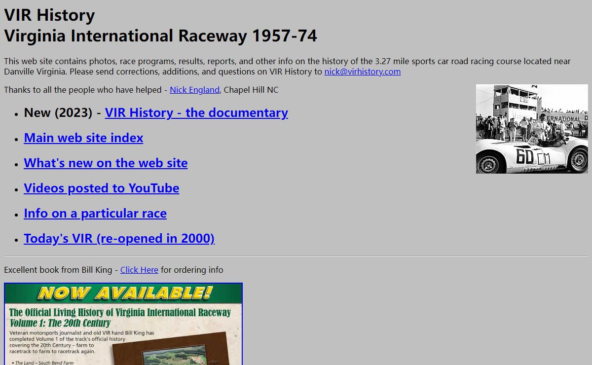 VIR History - Virginia International Raceway History