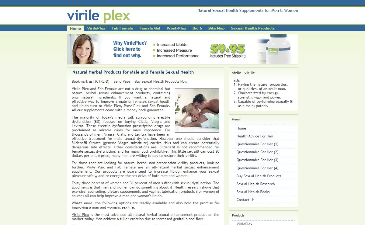 Sexual Health Supplements for Men & Women, Natural Herbal Products