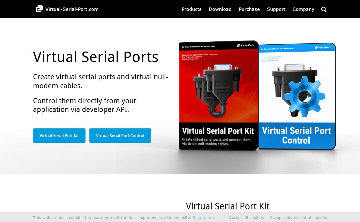 Virtual Serial Port Kit - virtual COM port driver - virtual rs232 null-modem