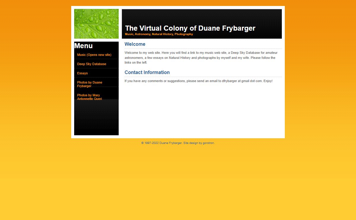 The Virtual Colony of Duane Frybarger