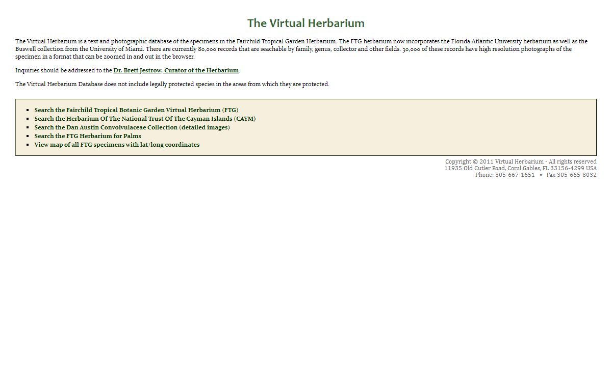 The FTG Virtual Herbarium