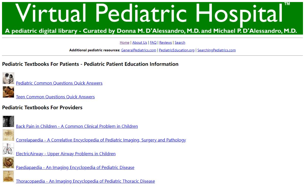 Virtual Pediatric Hospital: A digital library of pediatric information - Pediatrics | Paediatrics | Pediatric Education | Paediatric Education | Pediatric Radiology | Paediatric Radiology