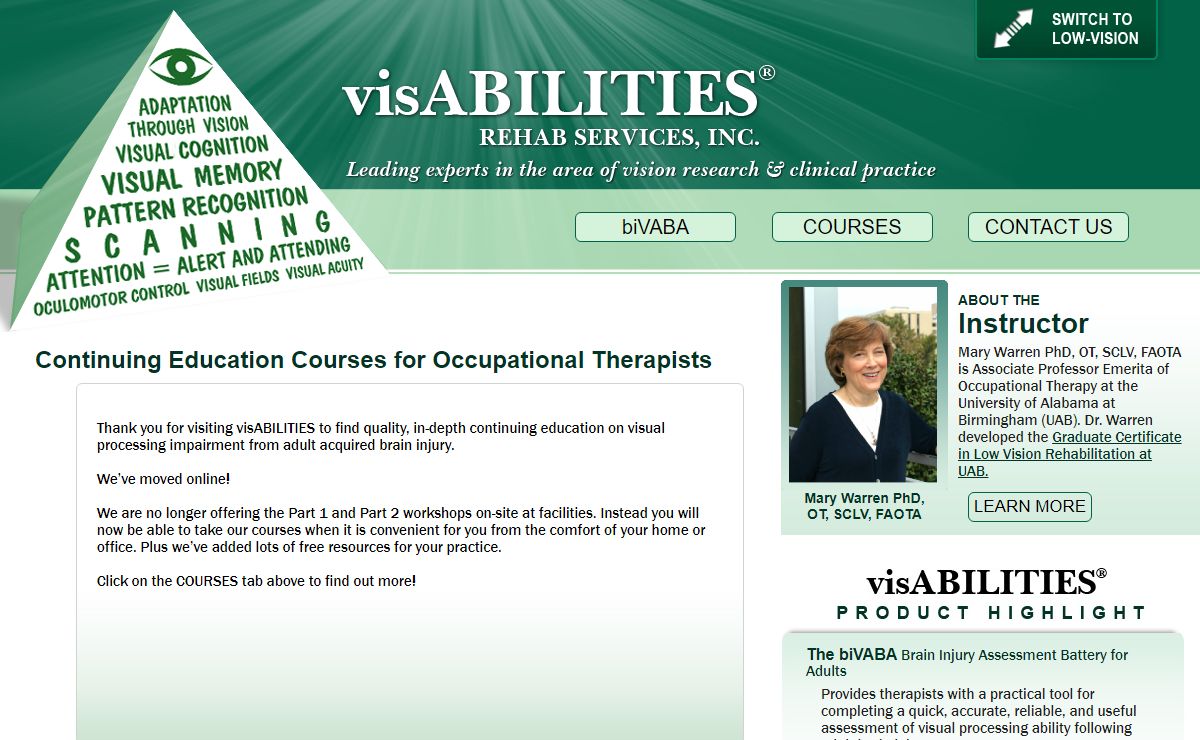 Visual Systems Continuing Education Services Instructor, Mary Warren