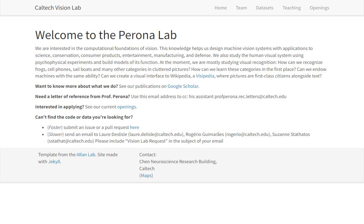 Perona Lab - Home