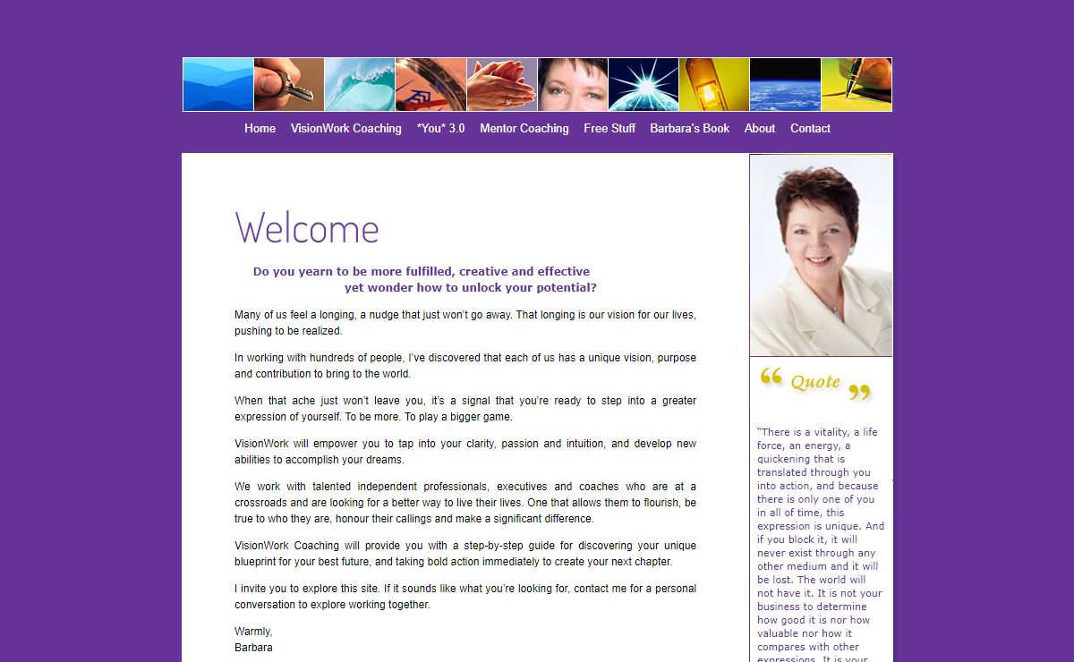 VisionWork Coaching and Barbara Richards - leverage your brilliance and chart a course to a life of passion and purpose.
