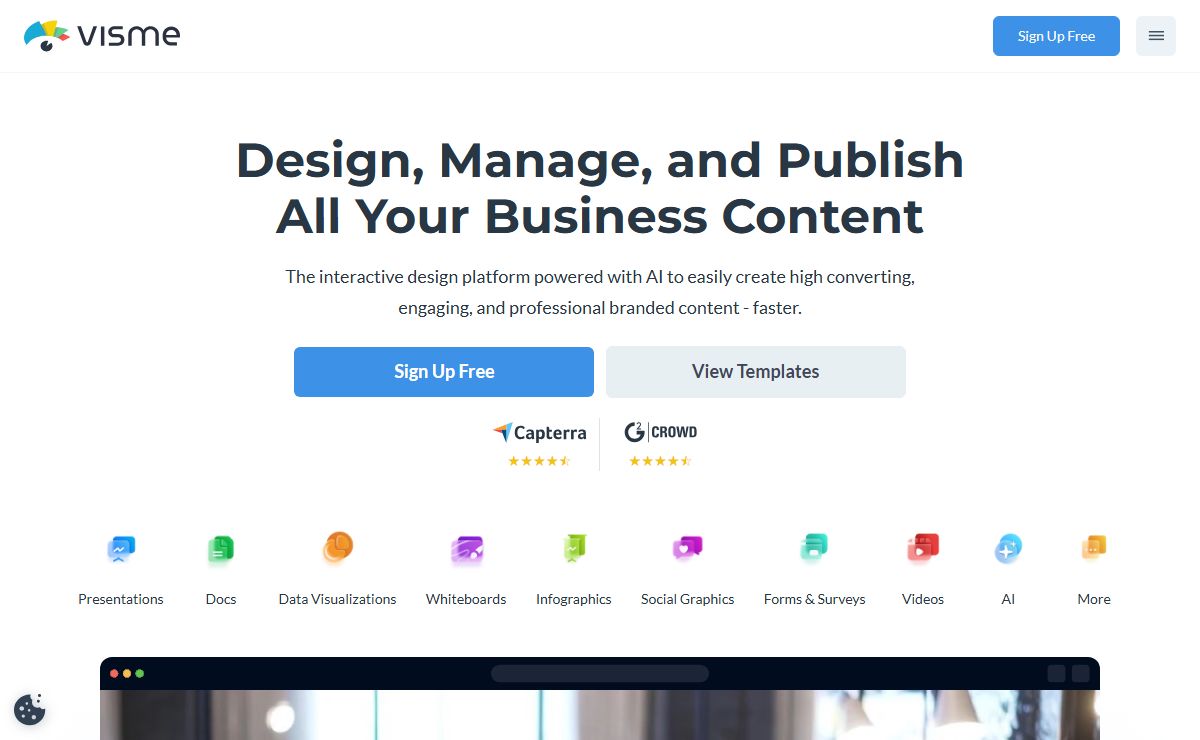 Visme: AI Presentation maker, Infographics, and One pager templates
