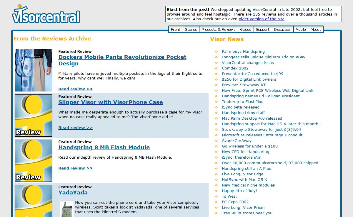 visorcentral.com >> the #1 community resource for Handspring's Visor