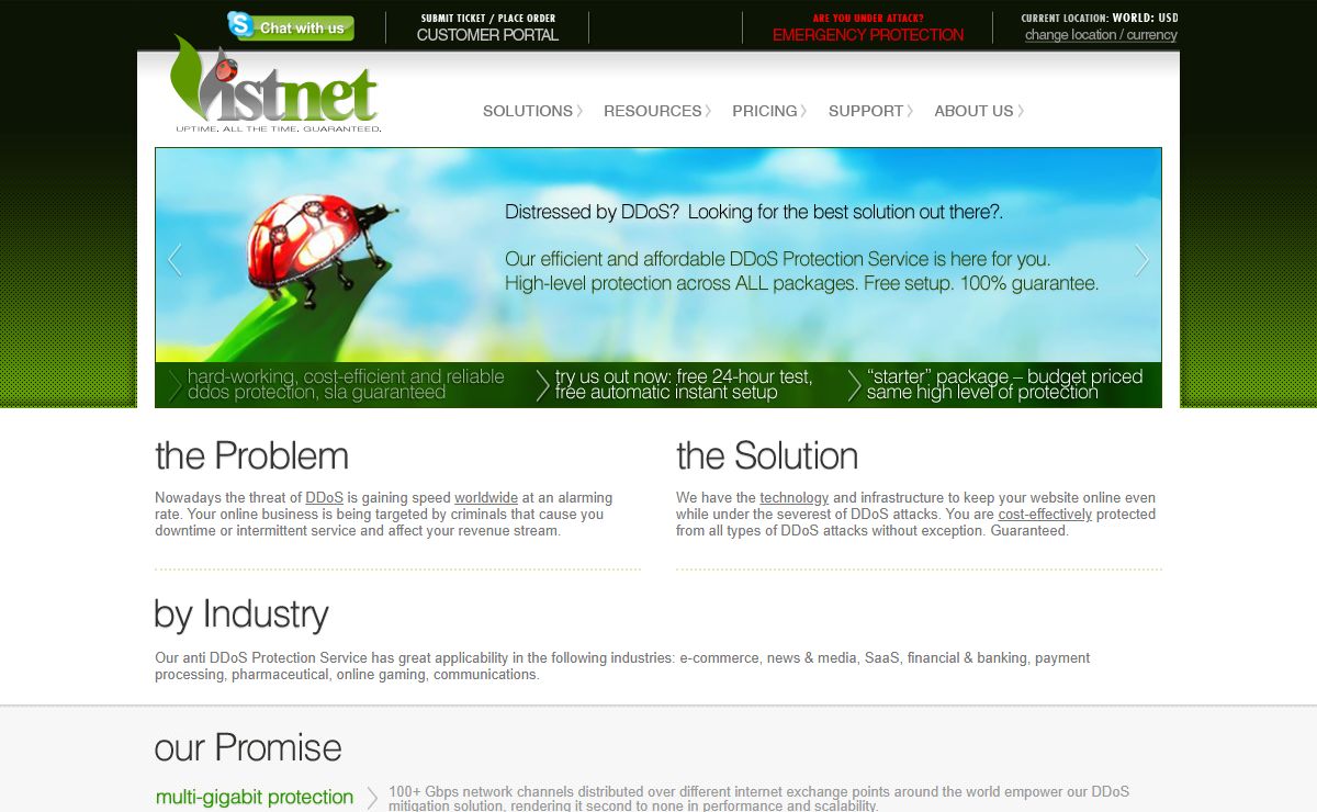 DDoS Protection, Free Test & Auto Setup from the Anti DDoS Attack Experts - Vistnet DDoS Protection & Mitigation Company