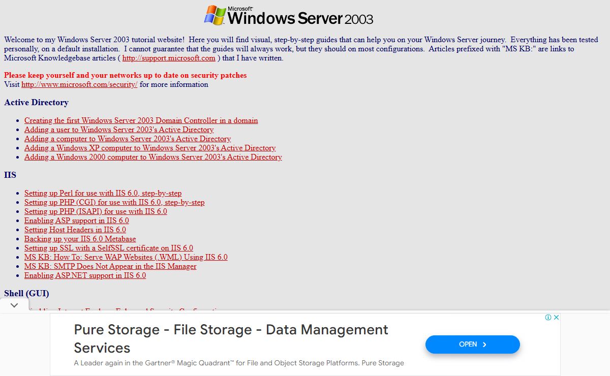 Windows Server 2003 Tutorials, Visual and Step-by-Step