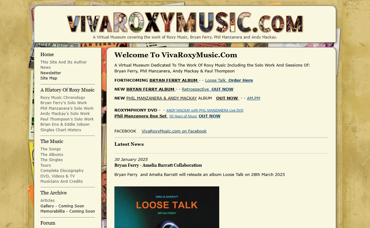Roxy Music - Welcome To VivaRoxyMusic.com - on VivaRoxyMusic.com