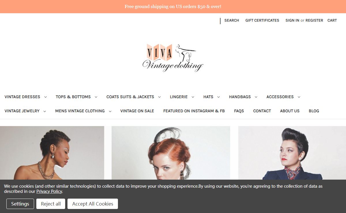 Authentic Vintage Dresses and Accessories Online - Viva Vintage Clothing
