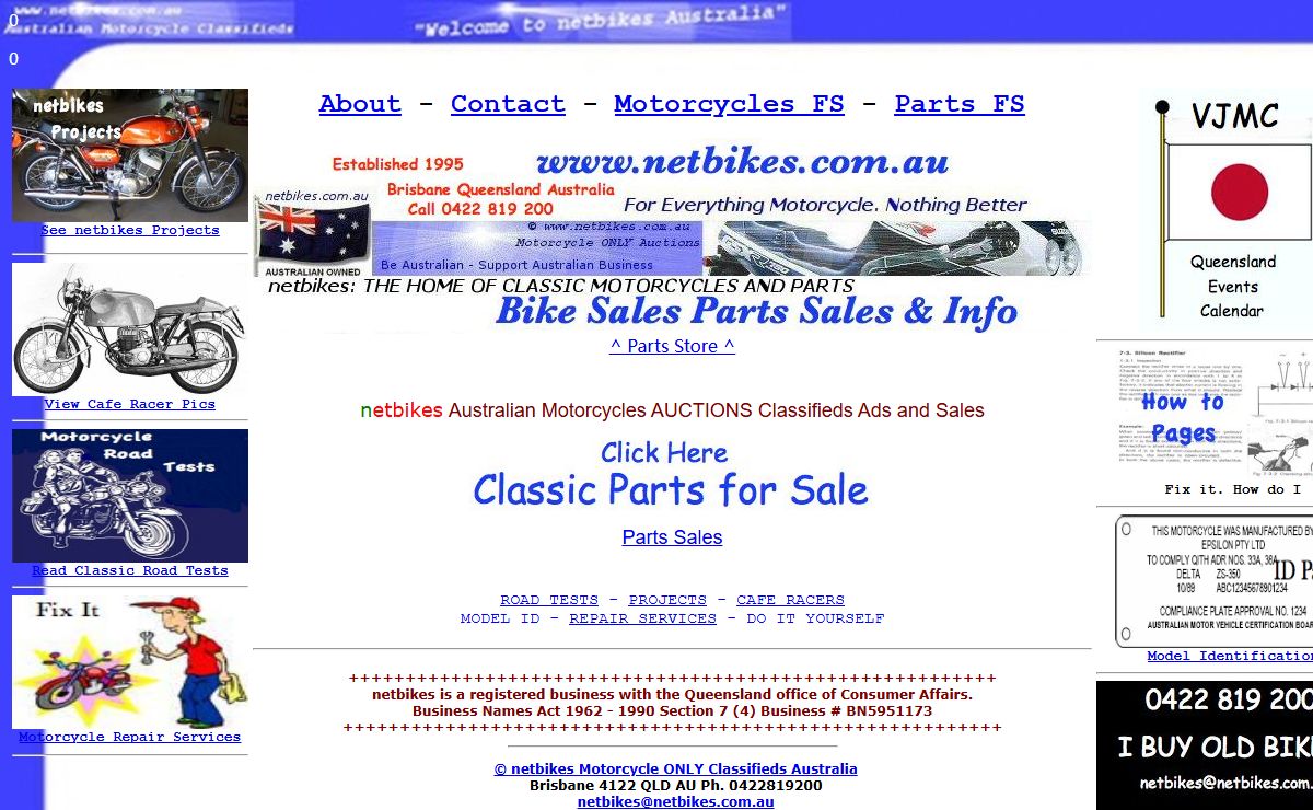netbikes Motorcycle CLASSIFIEDS AUCTIONS Motorcycle Sales Brisbane Australia Motorcycle Classifieds Cafe Racer Caferacer AUSTRALIA Used Motorcycles Secondhand Motorcycles for sale Motorcycle Forum