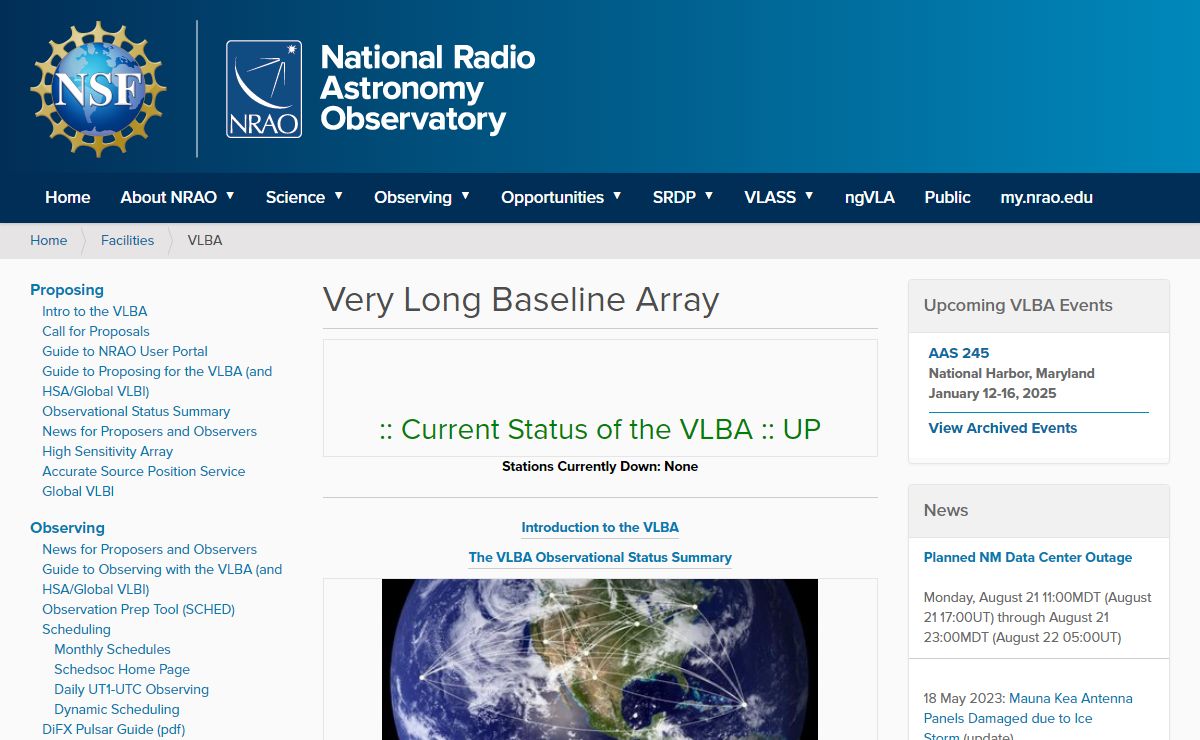 Very Long Baseline Array — NRAO Science Site