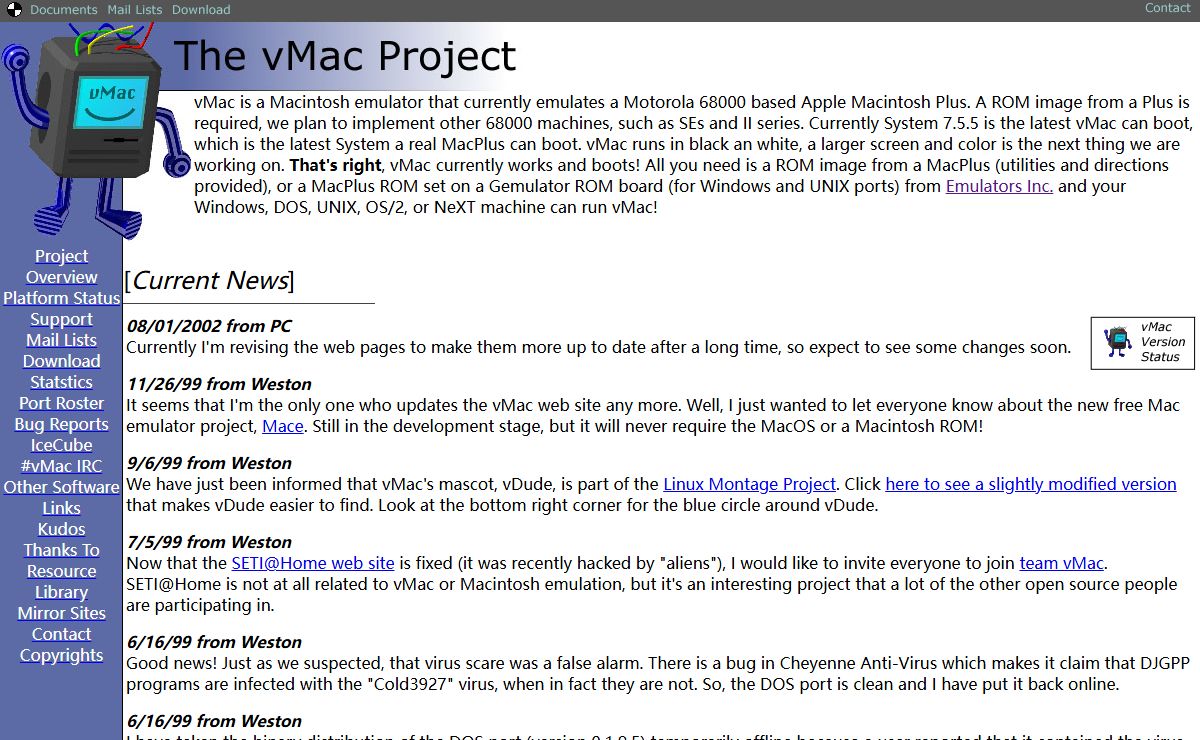 vMac - The Virtual Macintosh Emulator Project