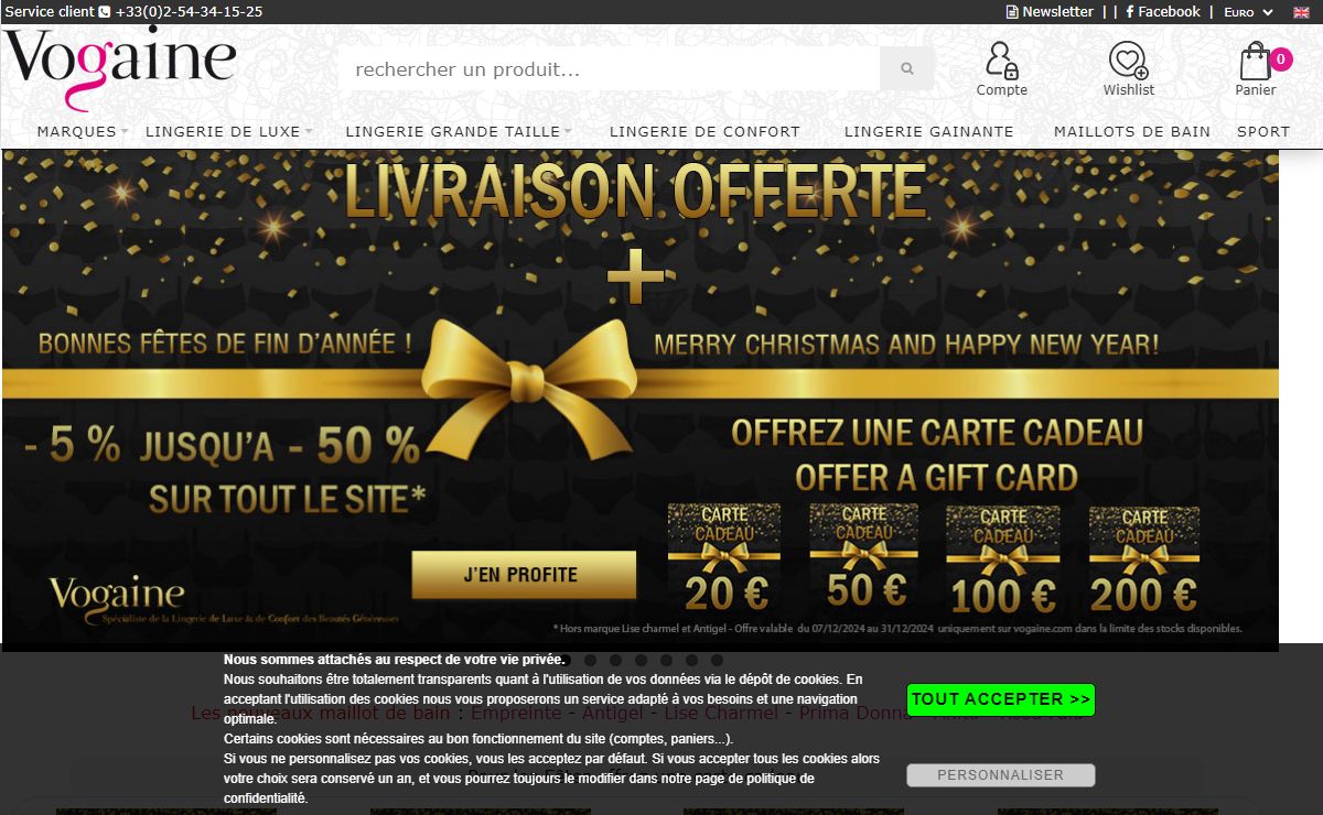 Vogaine : Spécialiste lingerie féminine grande taille & Lingerie de Luxe et de Confort
