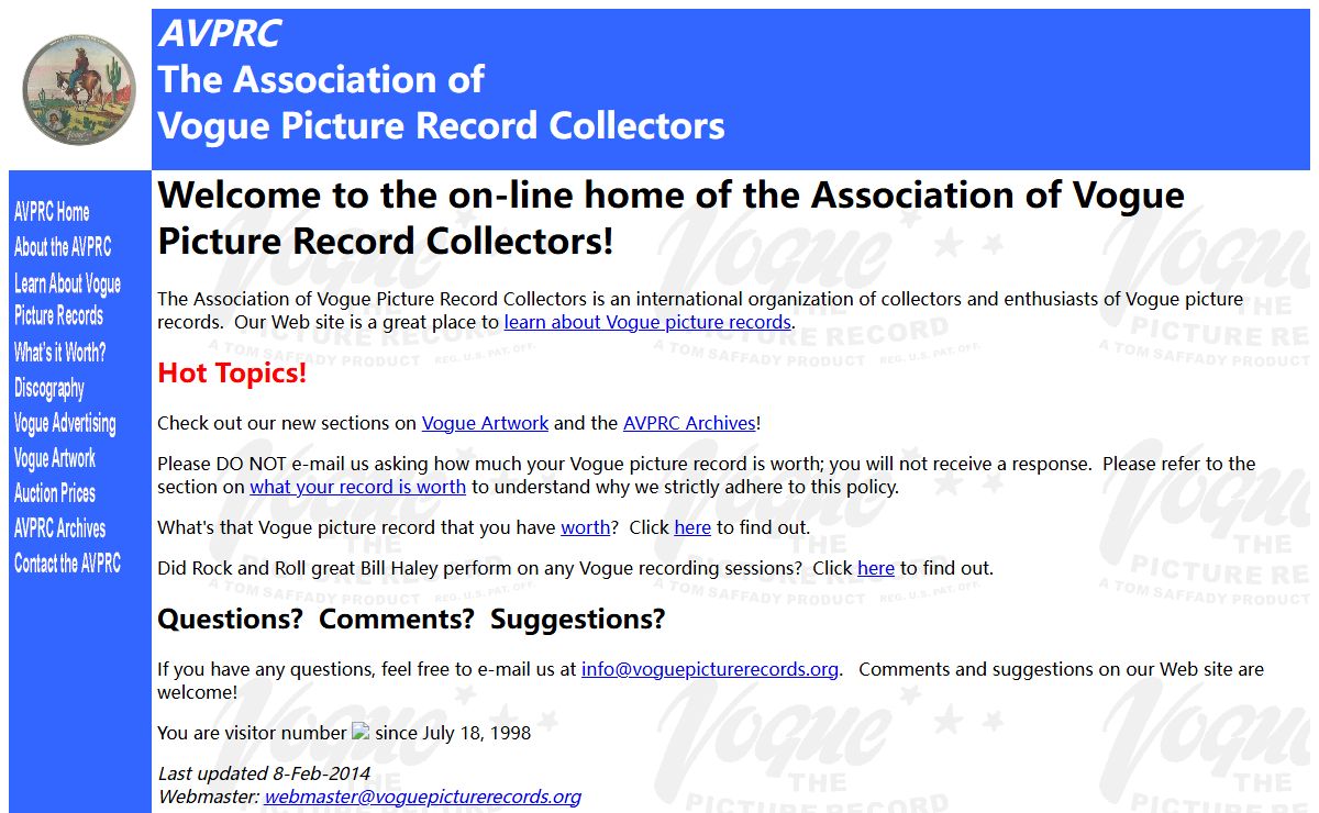 The Association of Vogue Picture Record Collectors