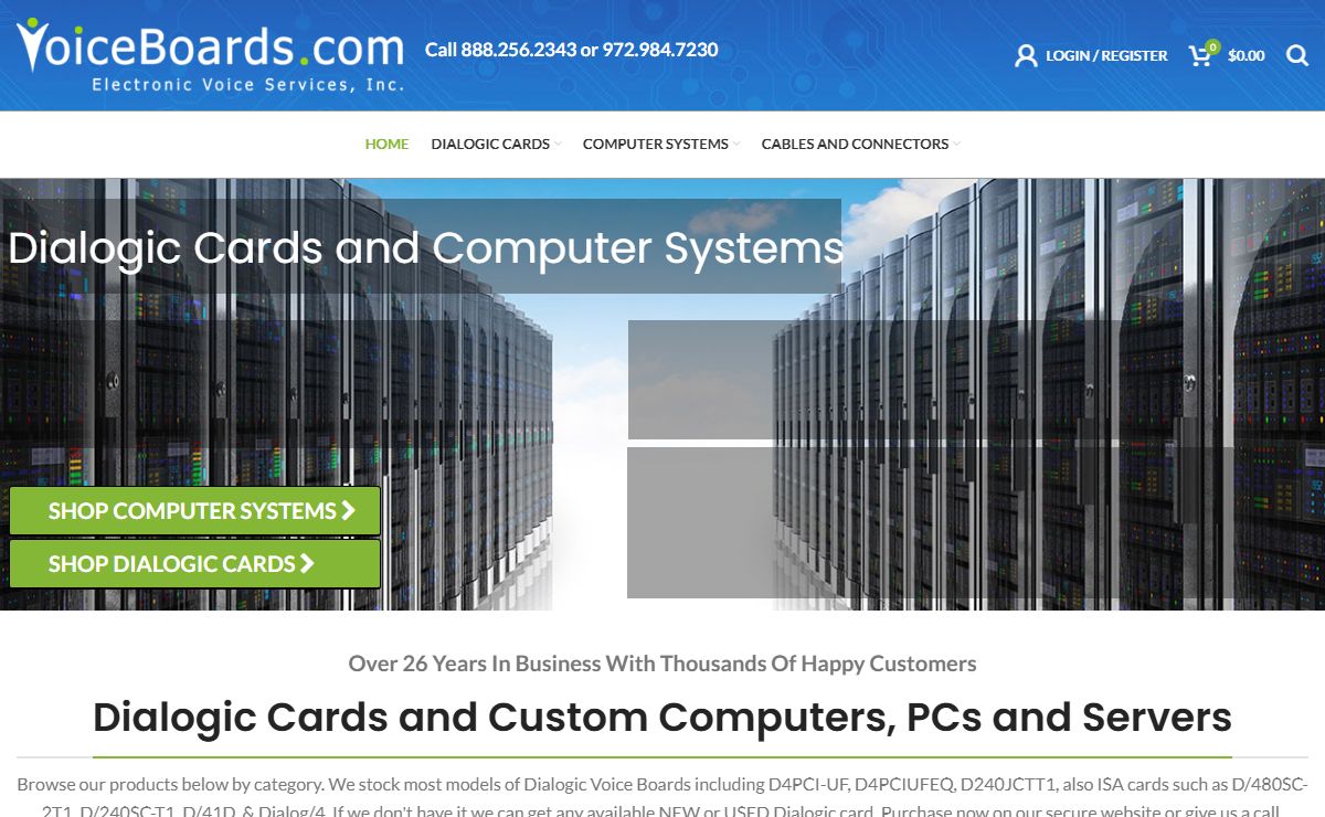 Dialogic Cards and Custom Computers, PCs and Servers