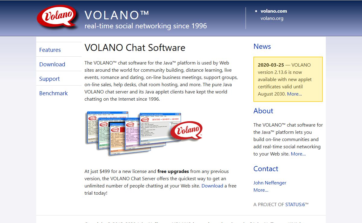 VOLANO - real-time social networking since 1996 - volano.com