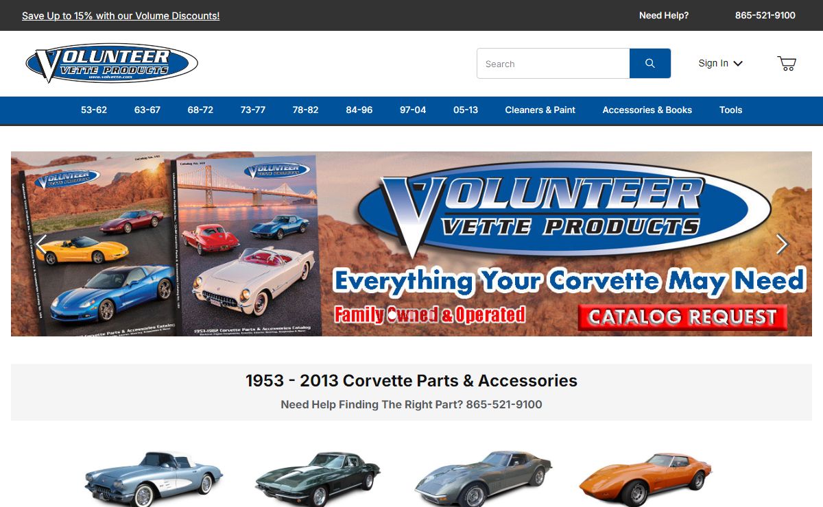 1953 to 2013 Chevrolet Corvette Performance Parts & Accessories | Volunteer Vette Products