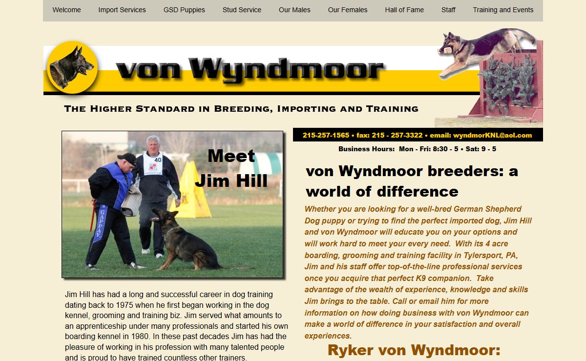 von Wyndmoor Breeders - A World of Difference