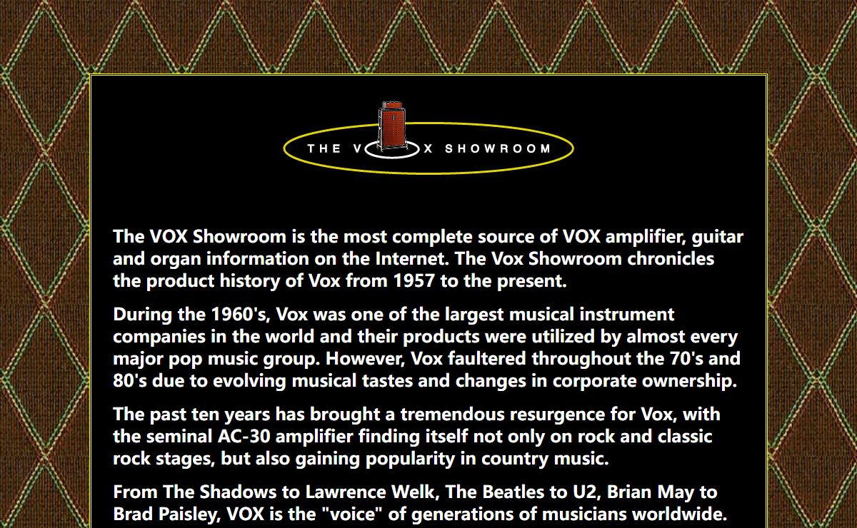 The VOX Showroom - www.voxshowroom.com