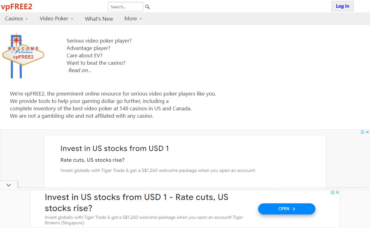 vpFREE2: Video Poker Information To Help You Win