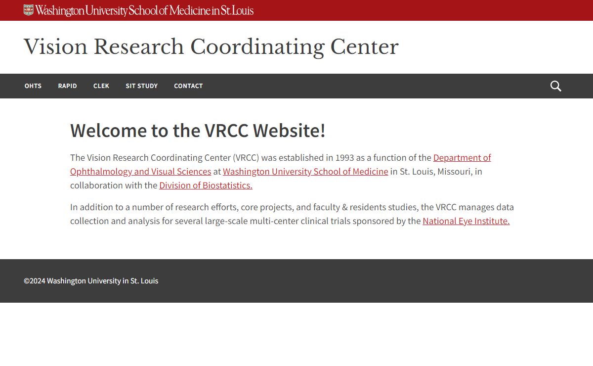 Home | Vision Research Coordinating Center | Washington University in St. Louis