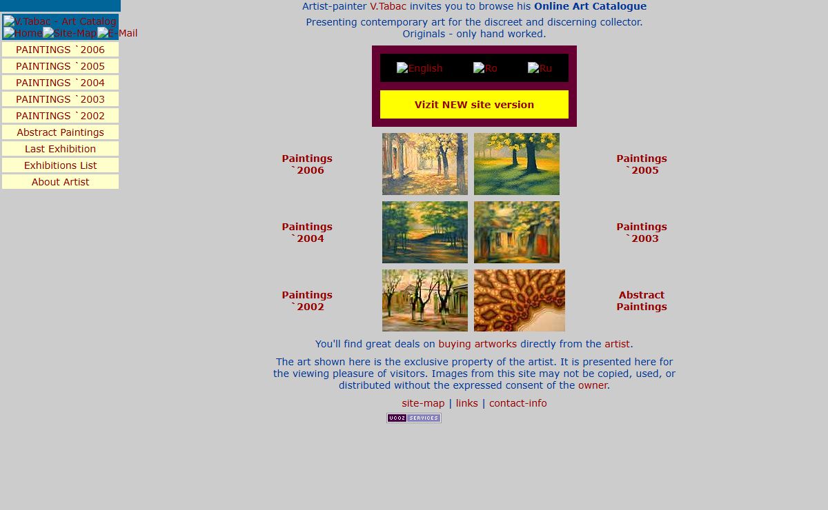 Arts by Vlad Tabak, Fine Art Catalogue, Online ArtWorks Gallery: Paintings, Ceramics, Graphics, Abstracts, Recent...