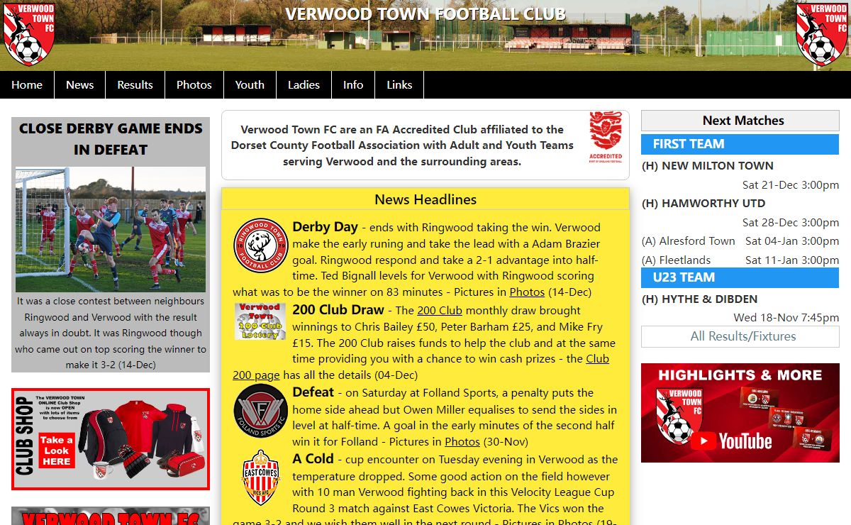 Verwood Town Football Club Home Page